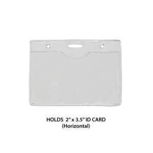 2" x 3.5 inch standard clear small ID card holder - Holds business card size (Horizontal/Landscape)