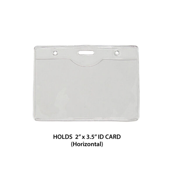 2" x 3.5 inch standard clear small ID card holder - Holds business card size (Horizontal/Landscape)