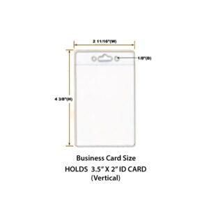 3.5"x2 Inch Clear ID Holders - Vertical/Portrait (Business Card Size)