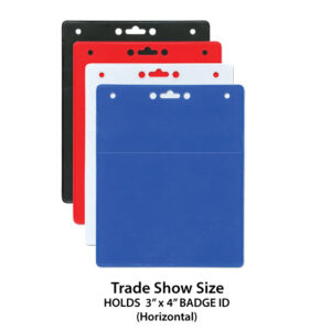 3x4" inch Colored Convention ID Holders - Blue | White | Red or Black (Horizontal/Landscape)