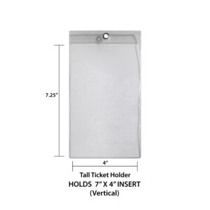 7"x4 inch Tall Ticket Holder with Metal Eyelet (Vertical/Portrait)