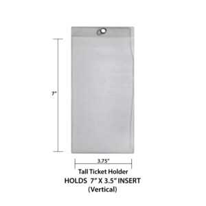 7x3.5" Inch Tall Ticket Holder with Metal Eyelet (Vertical/Portrait)