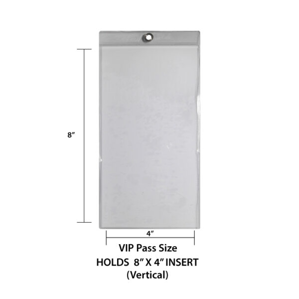 8x4 Inch Large Oversized Ticket Holder with Metal Eyelet (Vertical/Portrait)