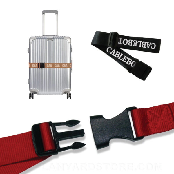 Custom printed luggage straps with your logo - Many colors available