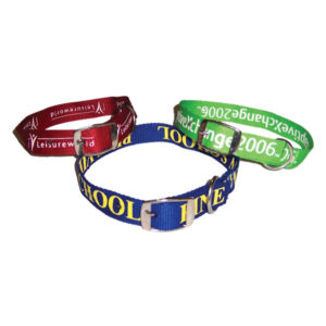 Custom Printed Pet Collars - white, black, blue, green, yellow, pink and many other colors