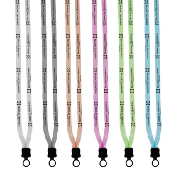 These are custom wipeable lanyards for hospitals and schools