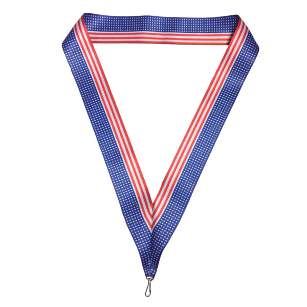 Full color award ribbons of any design like this one with patriotic USA flag