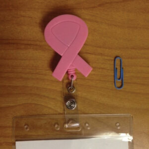 Pink ribbon shaped badge reels - On Sale - 80% off