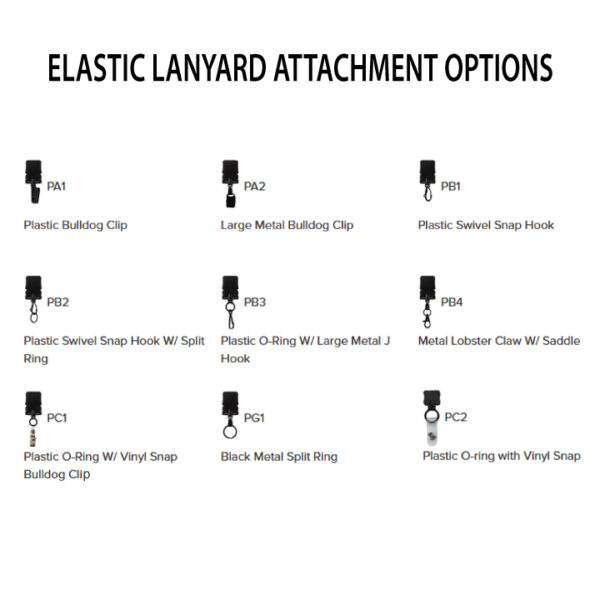 Custom stretch elastic lanyards - Attachments